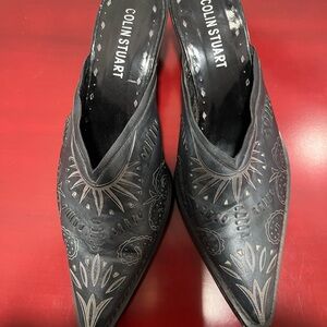 Colin Stuart Black Women's Western Mules